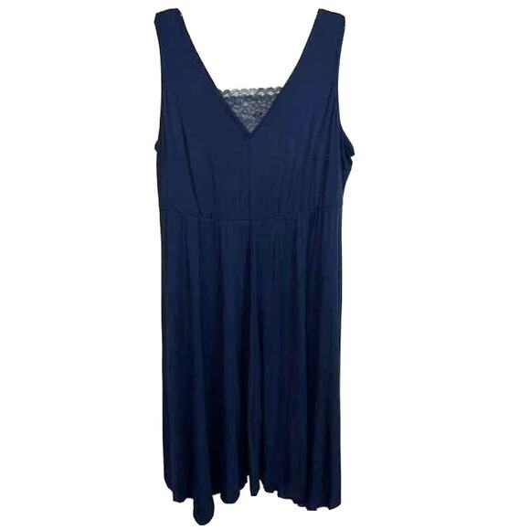 Trapeze Hem Midi DRESS Lane Bryant 14W 16W X-Large Black Comfort Lounge Knit NEW - Picture 3 of 6